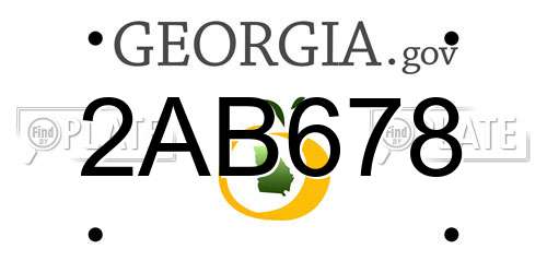 2AB678 Georgia License Plate