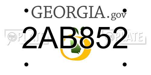 2AB852 Georgia License Plate