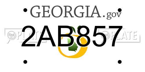 2AB857 Georgia License Plate