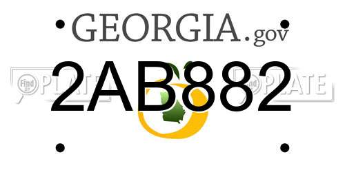 2AB882 Georgia License Plate