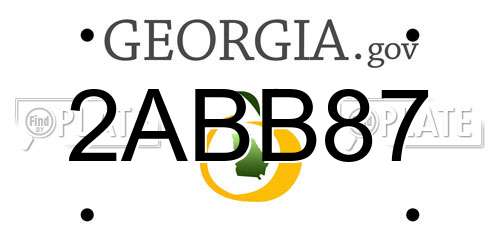 2ABB87 Georgia License Plate