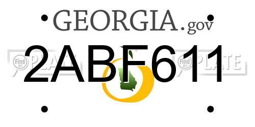 2ABF611 Georgia License Plate