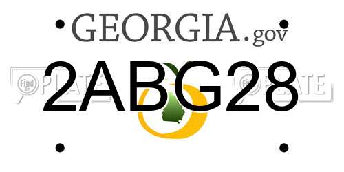 2ABG28 Georgia License Plate