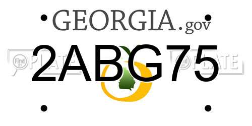 2ABG75 Georgia License Plate