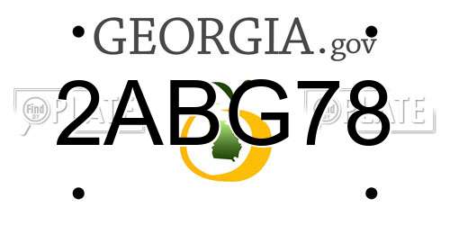 2ABG78 Georgia License Plate