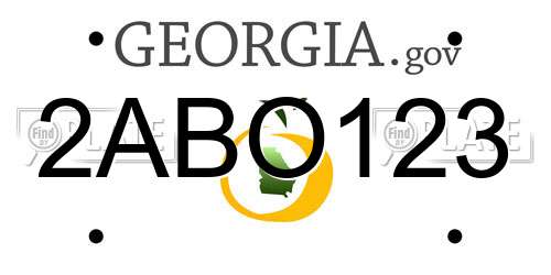 2ABO123 Georgia License Plate