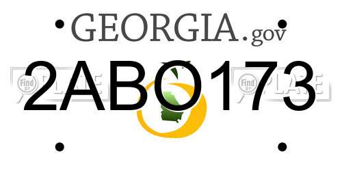 2ABO173 Georgia License Plate