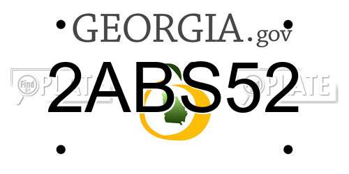 2ABS52 Georgia License Plate