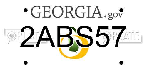 2ABS57 Georgia License Plate