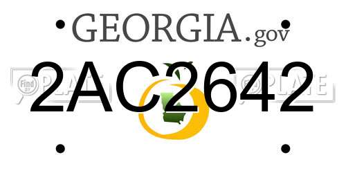2AC2642 Georgia License Plate