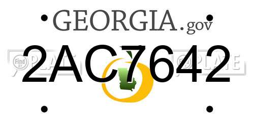 2AC7642 Georgia License Plate