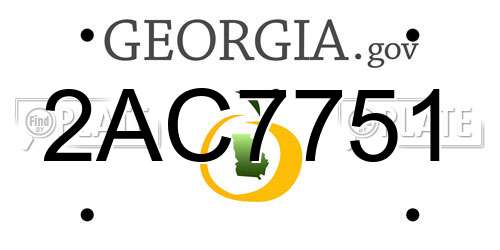 2AC7751 Georgia License Plate