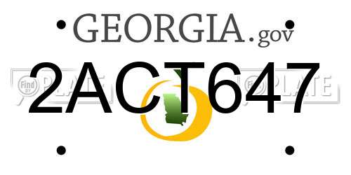 2ACT647 Georgia License Plate