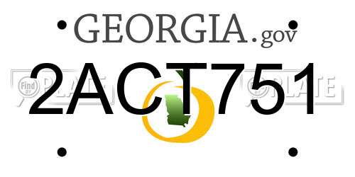 2ACT751 Georgia License Plate