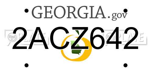 2ACZ642 Georgia License Plate