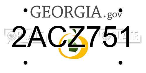 2ACZ751 Georgia License Plate