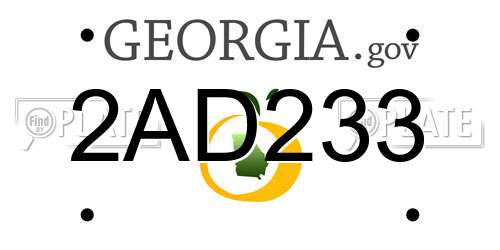 2AD233 Georgia License Plate