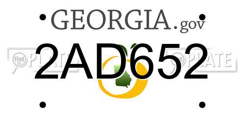 2AD652 Georgia License Plate