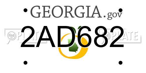 2AD682 Georgia License Plate