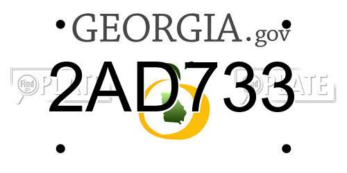2AD733 Georgia License Plate
