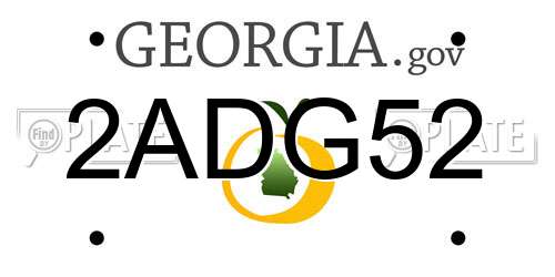 2ADG52 Georgia License Plate