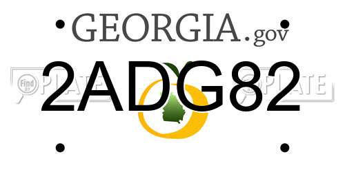 2ADG82 Georgia License Plate