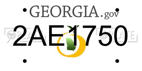 2AE1750 Georgia License Plate