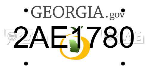 2AE1780 Georgia License Plate