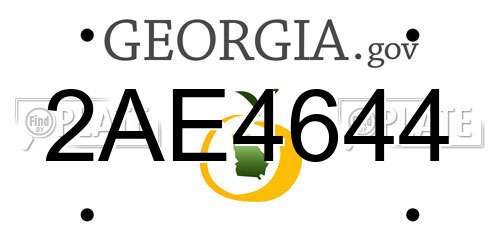 2AE4644 Georgia License Plate