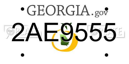 2AE9555 Georgia License Plate