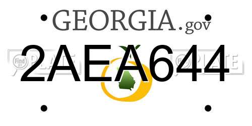 2AEA644 Georgia License Plate