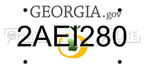 2AEI280 Georgia License Plate