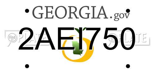 2AEI750 Georgia License Plate