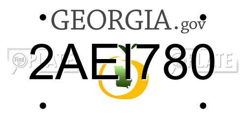 2AEI780 Georgia License Plate