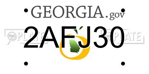 2AFJ30 Georgia License Plate