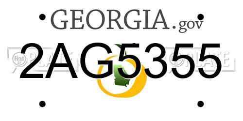 2AG5355 Georgia License Plate