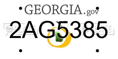 2AG5385 Georgia License Plate