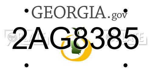 2AG8385 Georgia License Plate