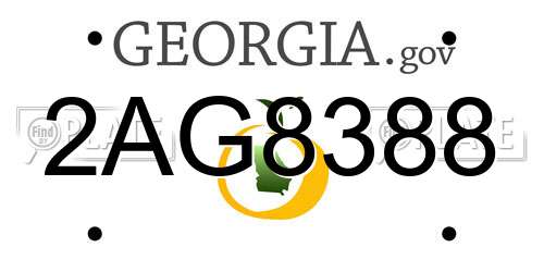 2AG8388 Georgia License Plate