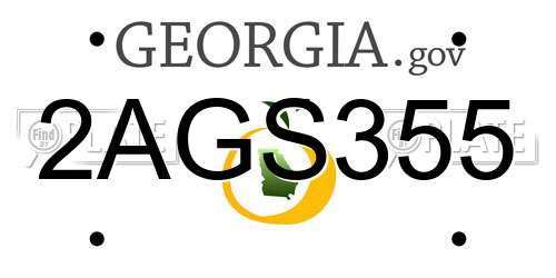 2AGS355 Georgia License Plate