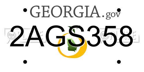 2AGS358 Georgia License Plate