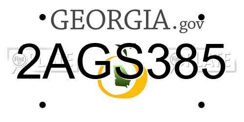 2AGS385 Georgia License Plate