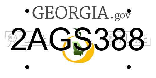 2AGS388 Georgia License Plate
