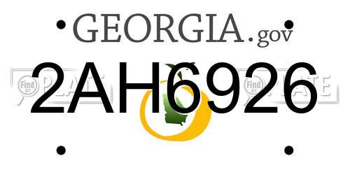 2AH6926 Georgia License Plate