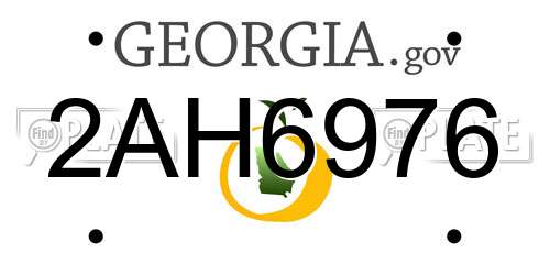 2AH6976 Georgia License Plate