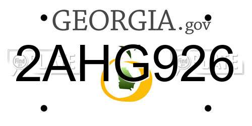 2AHG926 Georgia License Plate