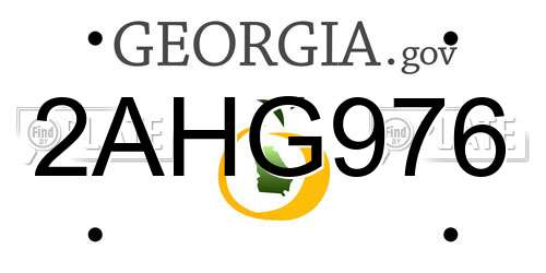 2AHG976 Georgia License Plate