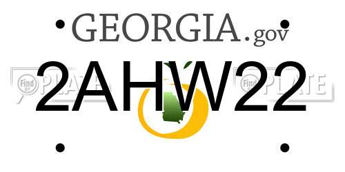2AHW22 Georgia License Plate