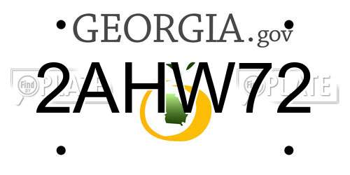 2AHW72 Georgia License Plate