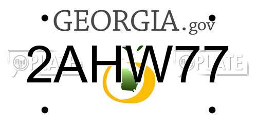 2AHW77 Georgia License Plate